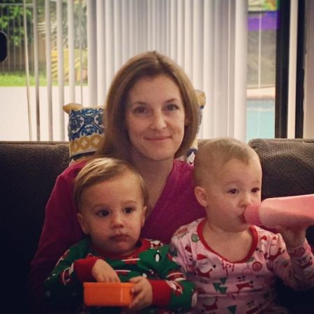 Sean Kenniff's wife with her son and daughter.